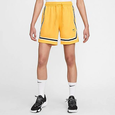Shop Nike Women's Fly Crossover Basketball Shorts In Yellow Ochre/black