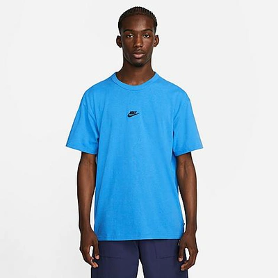 Shop Nike Men's Sportswear Premium Essentials Short-sleeve T-shirt In Light Photo Blue/black