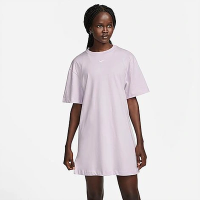 Shop Nike Women's Sportswear Essential T-shirt Dress In Doll/white