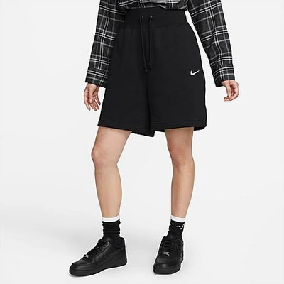 Shop Nike Women's Sportswear Phoenix Fleece High-waisted Loose-fit Shorts In Black/sail