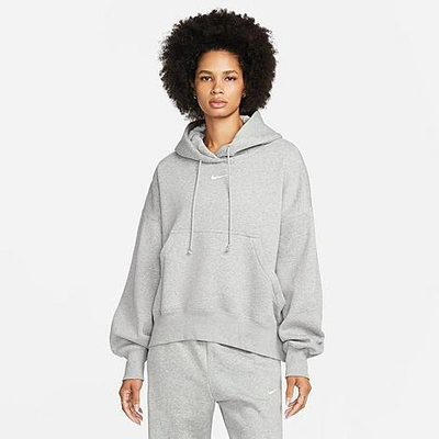 Nike Sportswear Phoenix Fleece Over-oversized Pullover Hoodie In Dark Grey Heather/sail