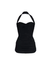 Norma Kamali Bill Mio Shirred Halter One-piece Swimsuit In Black