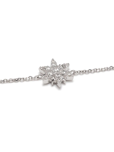 Shop Djula 18kt White Gold Sun Diamond Chain Bracelet In Silver