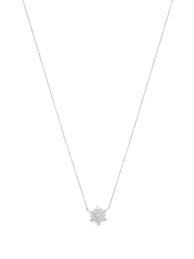 Shop Djula 18kt White Gold Sun Diamond Necklace In Silver