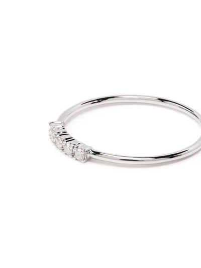 Shop Djula 18kt White Gold 5 Diamond Ring In Silver