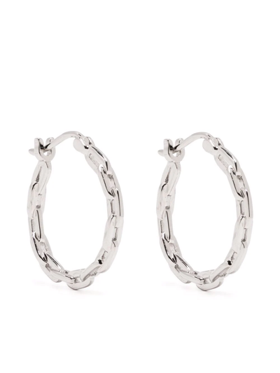 Shop Maria Black Gemma 15 Hoop Earrings In Silber