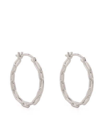 Shop Maria Black Gemma 18 Hoop Earrings In Silber