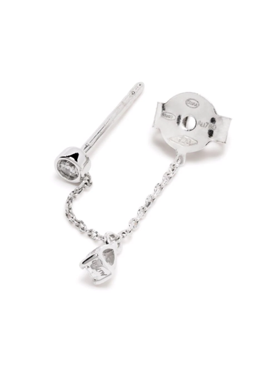 Shop Djula 18kt White Gold Delicatesse Diamond Chain Earring In Silver