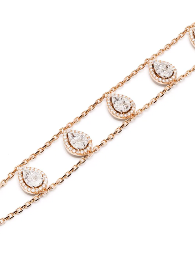 Shop Djula 18kt Rose Gold Tassel Diamond Bracelet In Pink