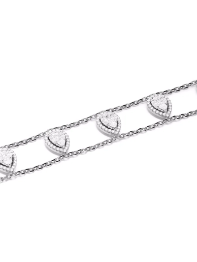 Shop Djula 18kt White Gold Tassel Diamond Bracelet In Silver
