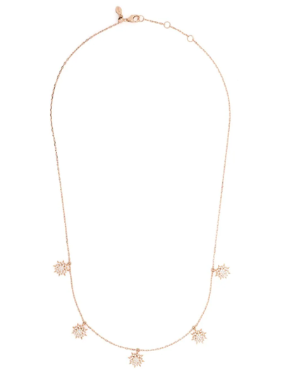 Shop Djula 18kt Rose Gold Soleil Diamond Chain Necklace In Pink