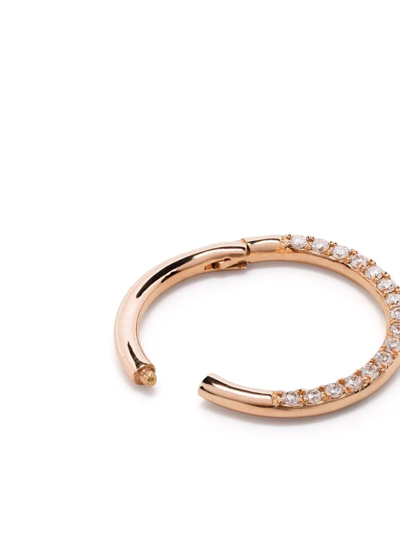 Shop Djula 18kt Rose Gold Diamond Hoop Earring In Pink
