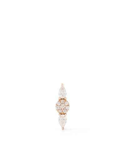 Shop Djula 18kt Rose Gold Trio Bar Diamond Piercing In Pink