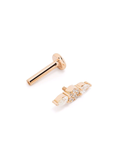 Shop Djula 18kt Rose Gold Trio Bar Diamond Piercing In Pink