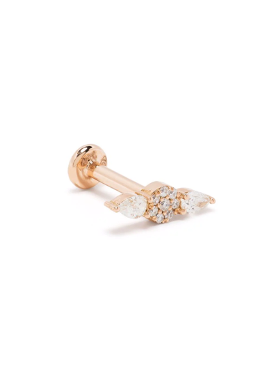 Shop Djula 18kt Rose Gold Trio Bar Diamond Piercing In Pink