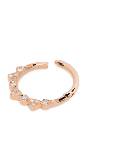 Shop Djula 18kt Rose Gold Spike Diamond Hoop Earring In Pink