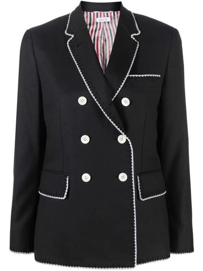 Shop Thom Browne Double-breasted Wool Sport Coat In Schwarz