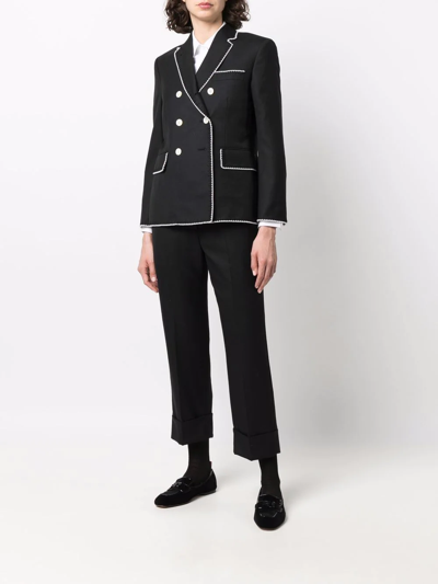 Thom Browne Double-breasted Wool Sport Coat In Schwarz