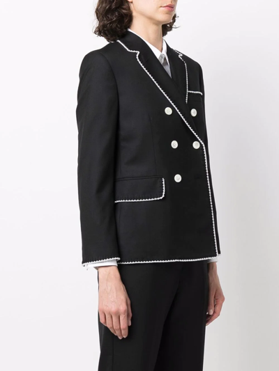 Thom Browne Double-breasted Wool Sport Coat In Schwarz