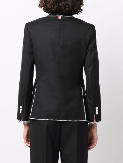 Thom Browne Double-breasted Wool Sport Coat In Schwarz