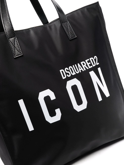 Shop Dsquared2 Logo-print Shoulder Bag In Black