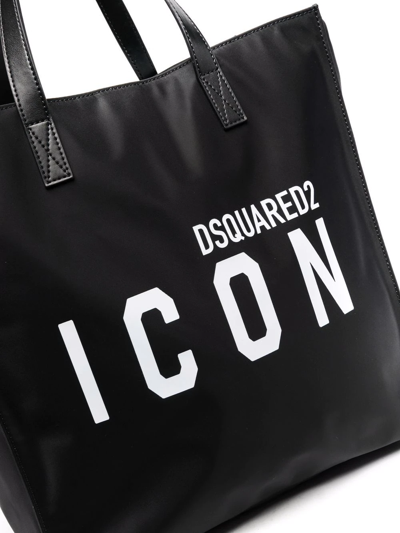 Dsquared2 Logo-print Shoulder Bag In Black