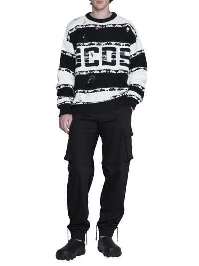 Shop Gcds Sweater In Nero Bianco