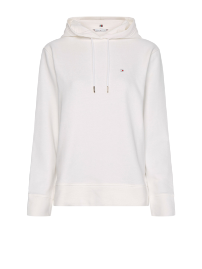 Shop Tommy Hilfiger Regular Hoodie In Ecru