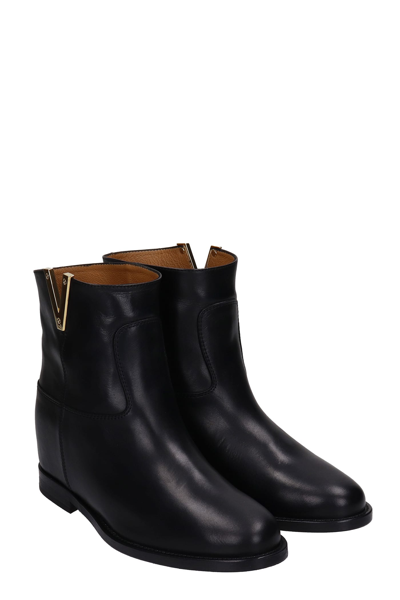 Shop Via Roma 15 Ankle Boots Inside Wedge In Black Leather