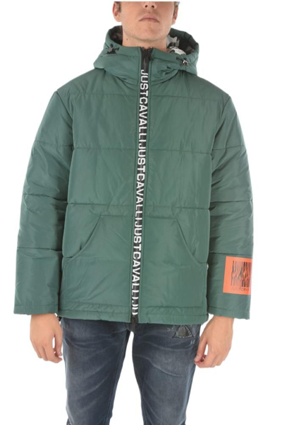Shop Just Cavalli Men's  Green Other Materials Outerwear Jacket