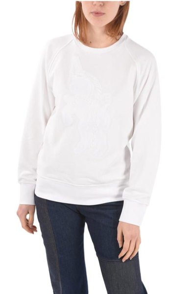 Shop Neil Barrett Women's  White Other Materials Sweatshirt