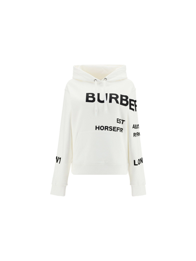 Shop Burberry Women's  White Other Materials Sweatshirt