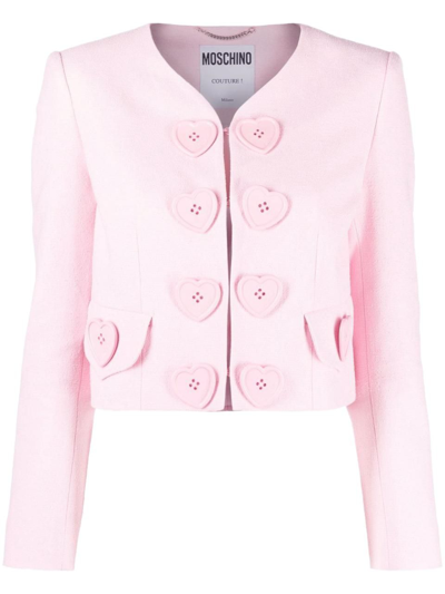 Shop Moschino Women's  Pink Other Materials Blazer