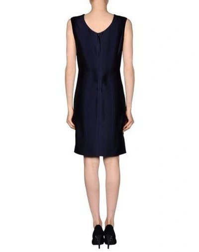 Shop Emporio Armani Short Dress In Dark Blue
