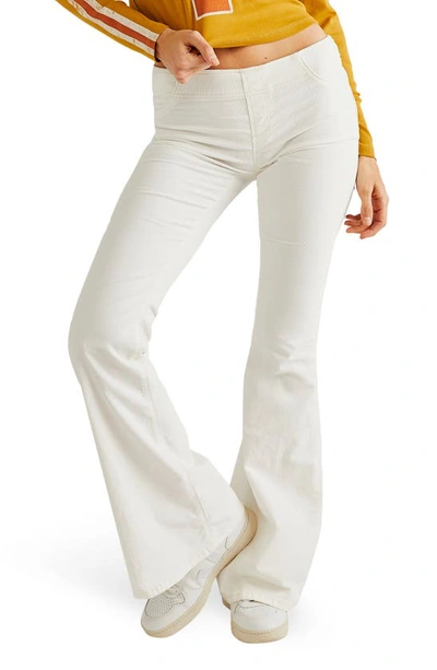Shop Free People We The Free Pull-on Flare Corduroy Pants In Cream