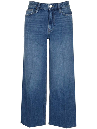 Shop Frame High Waist Cropped Jeans In Blue