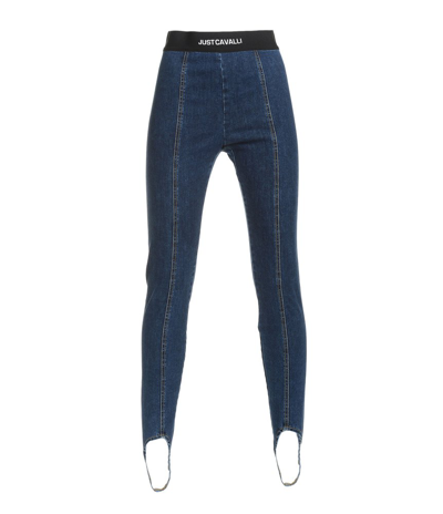 Shop Just Cavalli Logo Waistband High In Blue