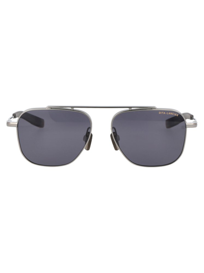 Shop Dita Eyewear Round Frame Sunglasses In Grey