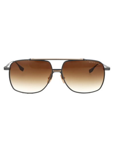 Shop Dita Eyewear Pilot Frame Sunglasses In Black