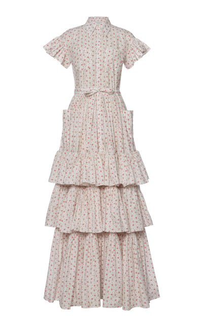Shop Lena Hoschek Women's Perfect Match Tiered Cotton Maxi Dress In Floral