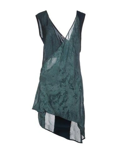 Shop Alessandra Marchi Short Dress In Dark Green