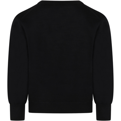 Shop Dsquared2 Black Sweater For Kids With Logo