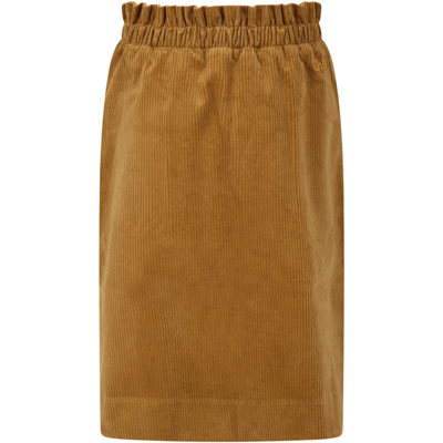 Shop Chloé Beige Skirt For Girl In Brown