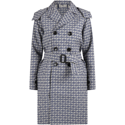 Shop Gucci Blue Coat For Girl With Iconic Gg