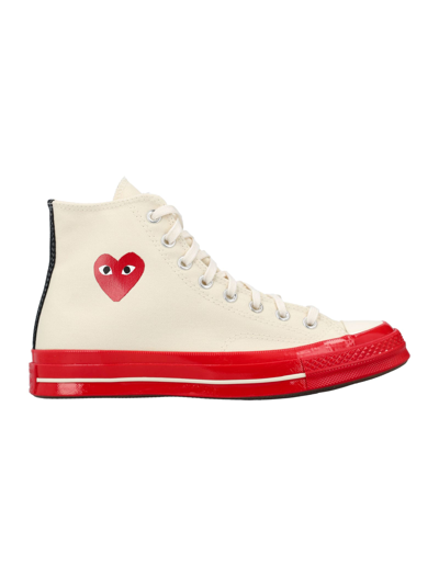 Shop Comme Des Garçons Chuck 70 High-top Red Sole Sneakers In Off White