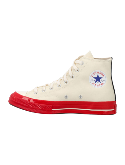 Shop Comme Des Garçons Chuck 70 High-top Red Sole Sneakers In Off White
