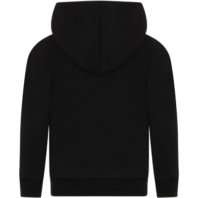 Shop Balenciaga Black Sweatshirt For Kids With White Logo