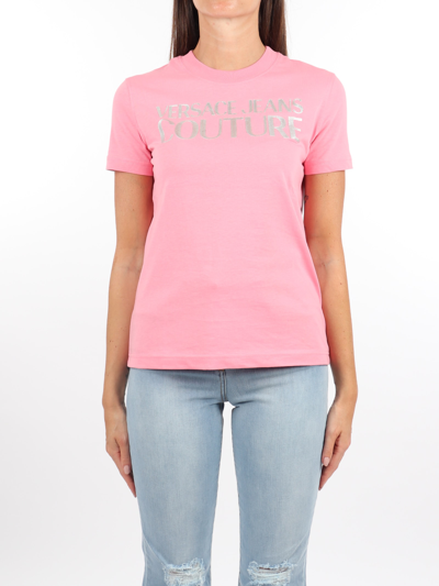 Versace Jeans Couture Versace Jeans Womens Pink Cotton T-shirt | ModeSens