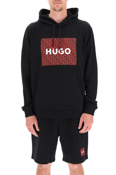 Shop Hugo New Logo Hoodie In Black