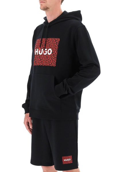 Shop Hugo New Logo Hoodie In Black